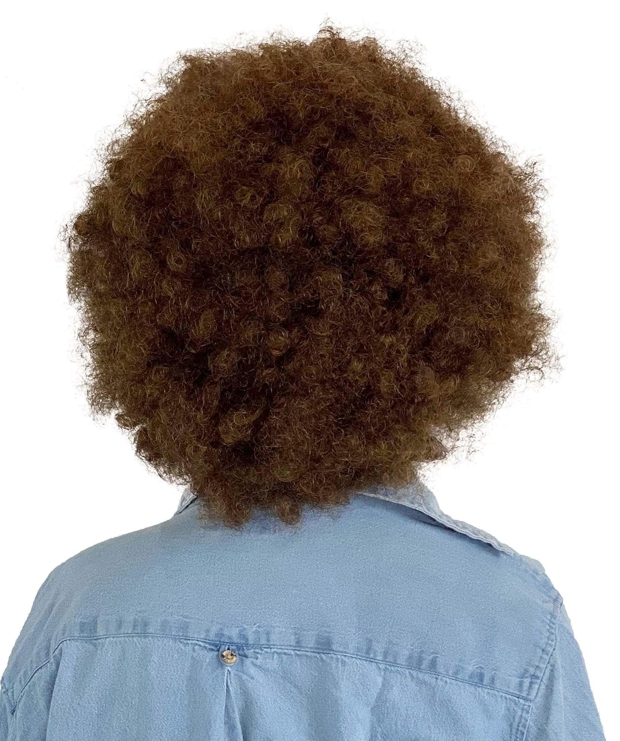 HPO Adult Unisex 80's Painter Brown Afro Wig and Patches of Gray Beard Set | Easy and Classic Celebrity Costume, Multiple Color Options (Adult, Brown)