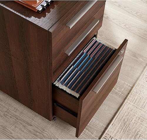 Miniatura 3 de Realspace Trezza - Archivador móvil vertical de 19 pulgadas D con 3 cajones, nogal cálido