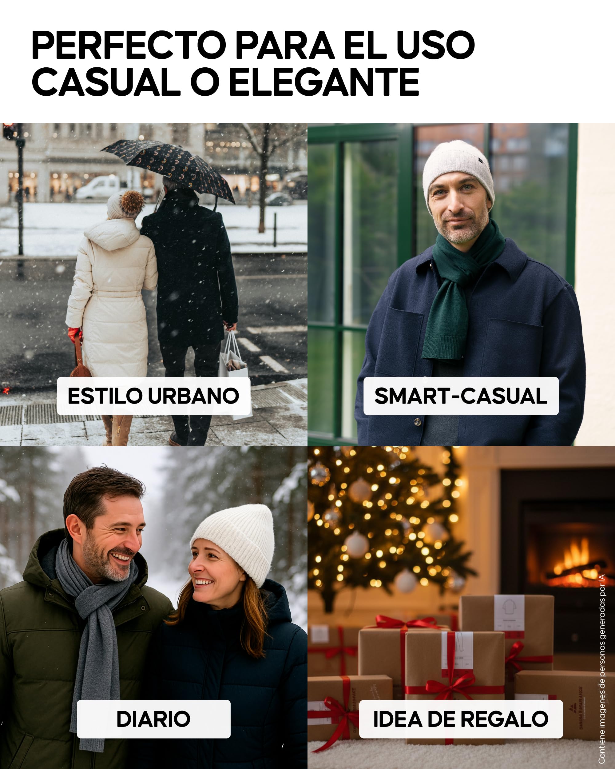 DANISH ENDURANCE Bufanda de Lana Merino para Mujer y Hombre - Suave y Caliente, Unisex - Bufanda de Invierno