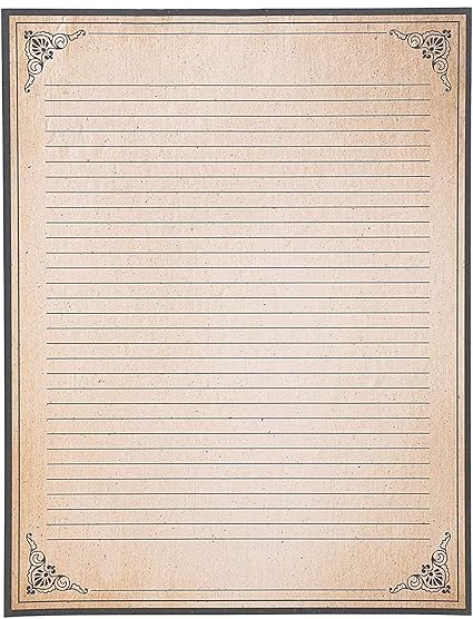 amazon com vintage lined stationery paper for writing letters 8 5 x 11 in 48 sheets office products