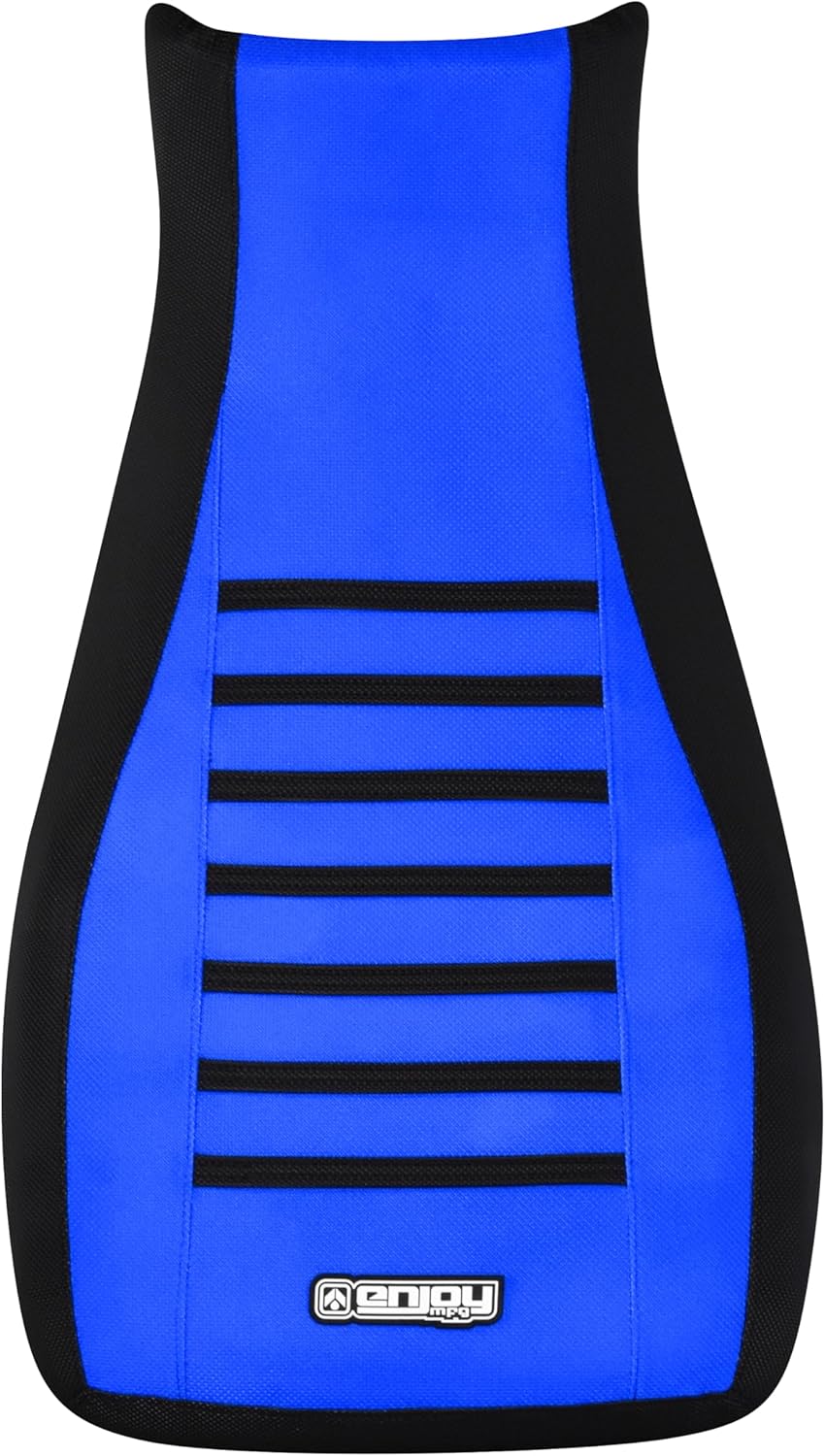 Enjoy Mfg Seat Cover - Compatible with Polaris 2014-2023 Sportsman 450 570 Black Sides/Black Ribs #343 Logo (Black Sides/TM Blue top/Black Ribs)