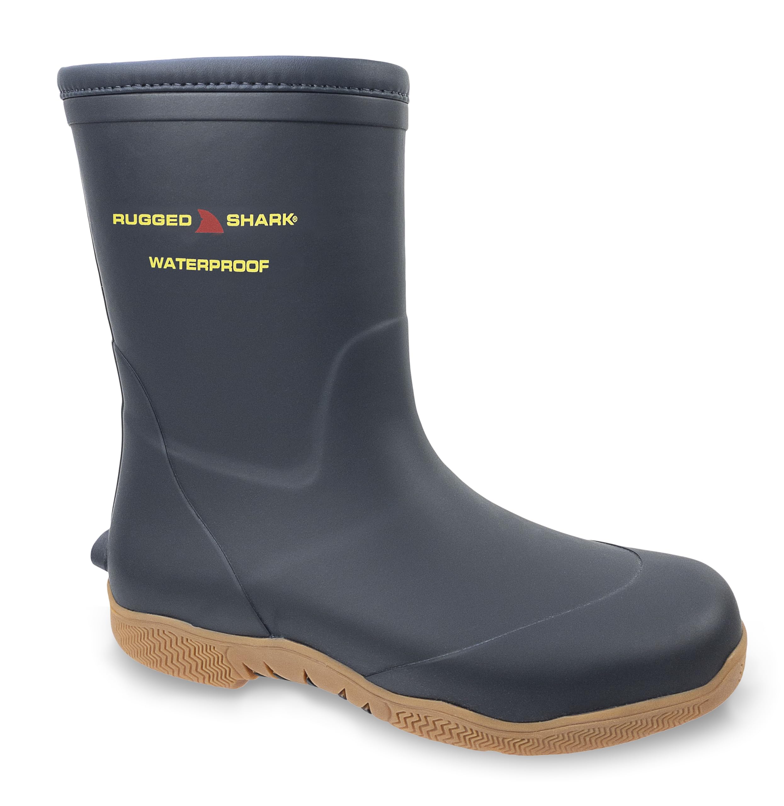RUGGED SHARK Men's Great White Fishing Boots, Waterproof Deck Boots, Comfortable No-Slip Sole, Men's Sizes 8 to 13