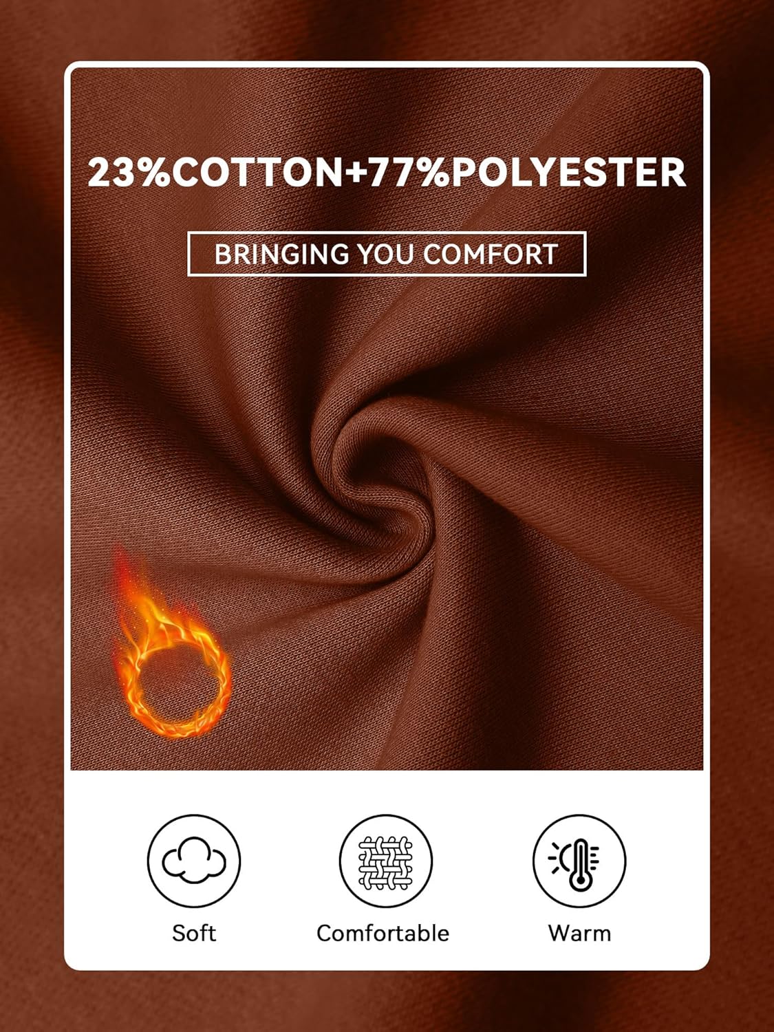 Men's Zip Up Fleece Hoodie Casual Solid Winter Sweatshirt with Pockets Long Sleeve Fashion Basic Hooded Jacket - Image 4