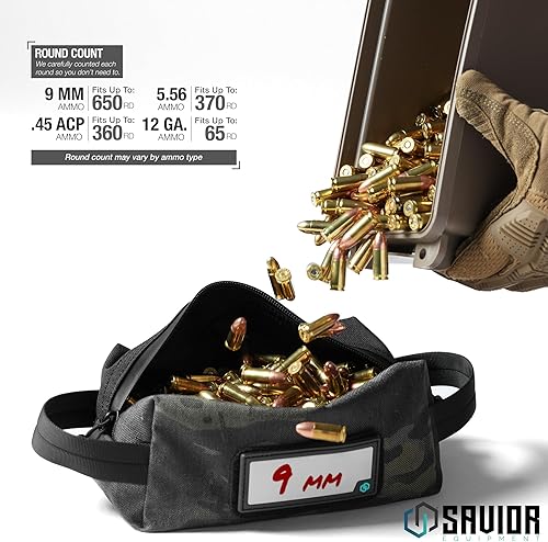 Miniatura 12 de Savior Equipment Mag Buddy - Paquete de 2 bolsas tácticas para pistolas con capacidad para hasta 5 cargadores estándar de pila individual/doble