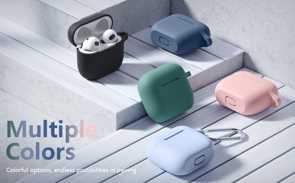SNBLK AirPods 3rd Generation Case Cover 2021, Soft Silicone Shock