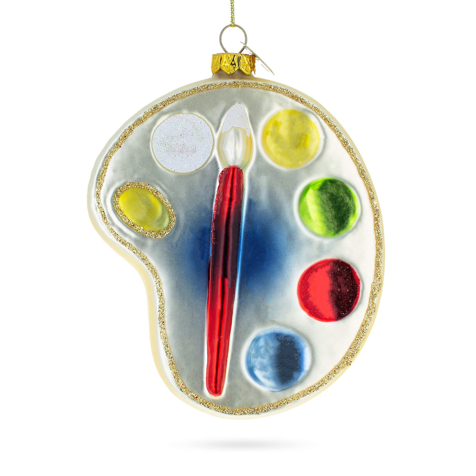 Artist's Color Palette Blown Glass Christmas Ornament