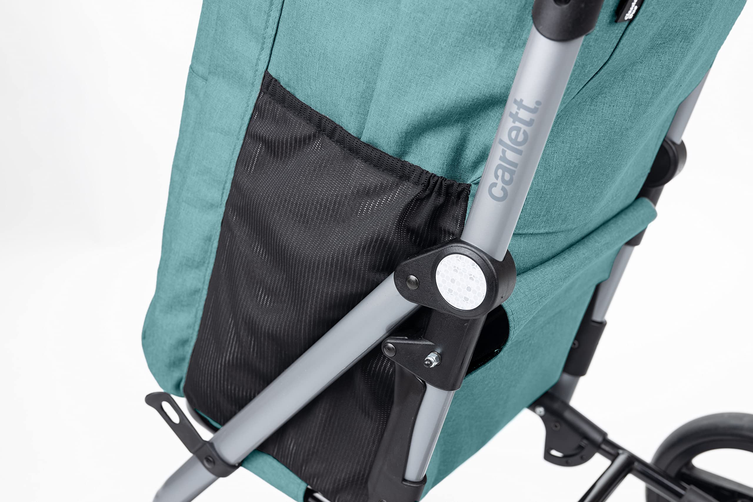 Carlett Carrello della Spesa 4 Ruote Pieghevole, Borsa Estraibile Grande Capacità 53L/15 kg e Borsa Termica 10L, Manico Regolabile, Freno di Sicurezza, Convertibile a 2 Ruote, Classic Duo, Verde