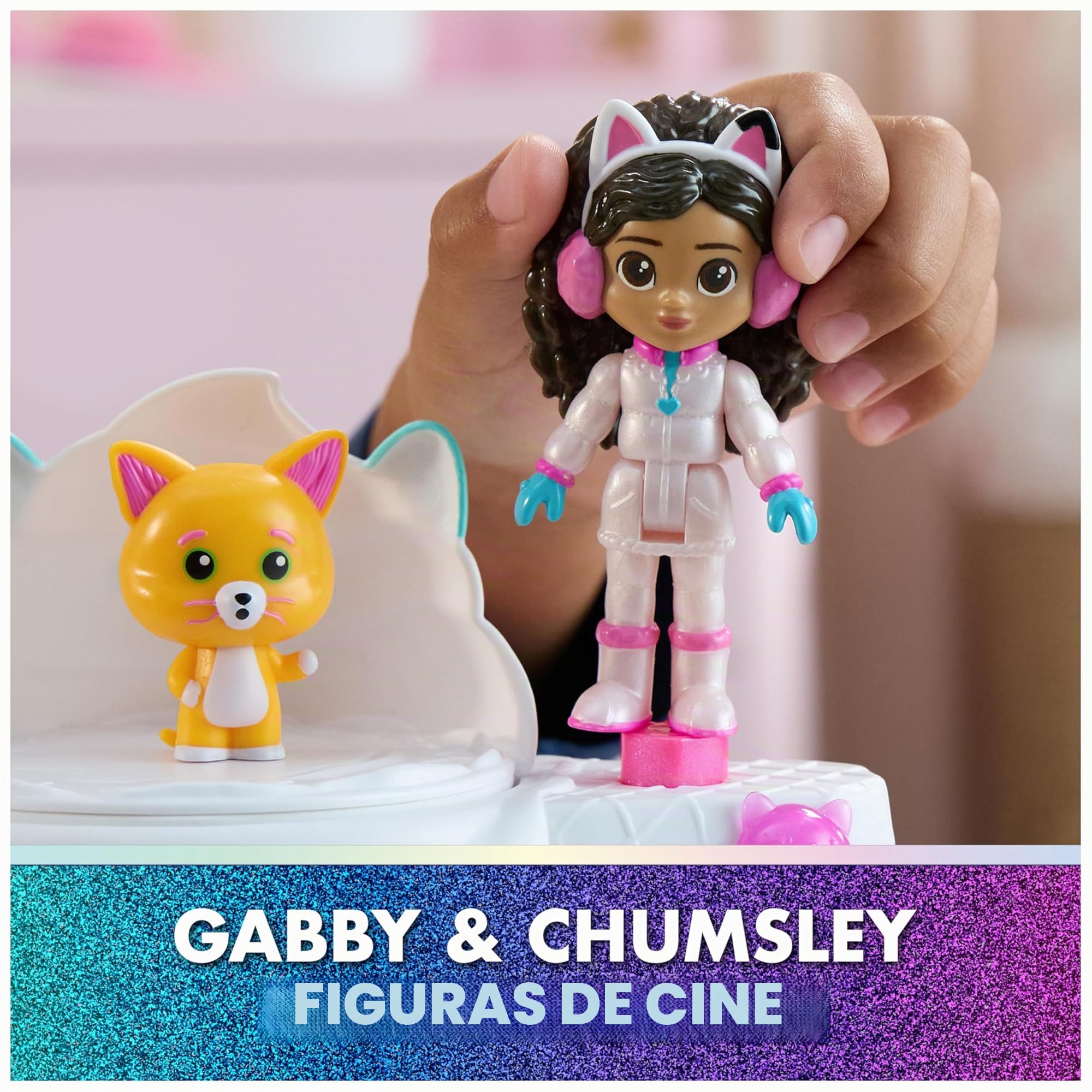 Walkie-Talkies 3D De La Casa De Muñecas De Gabby – Alcance 500m, 2 Canales, Clip De Cinturón (Rosa/Verde)