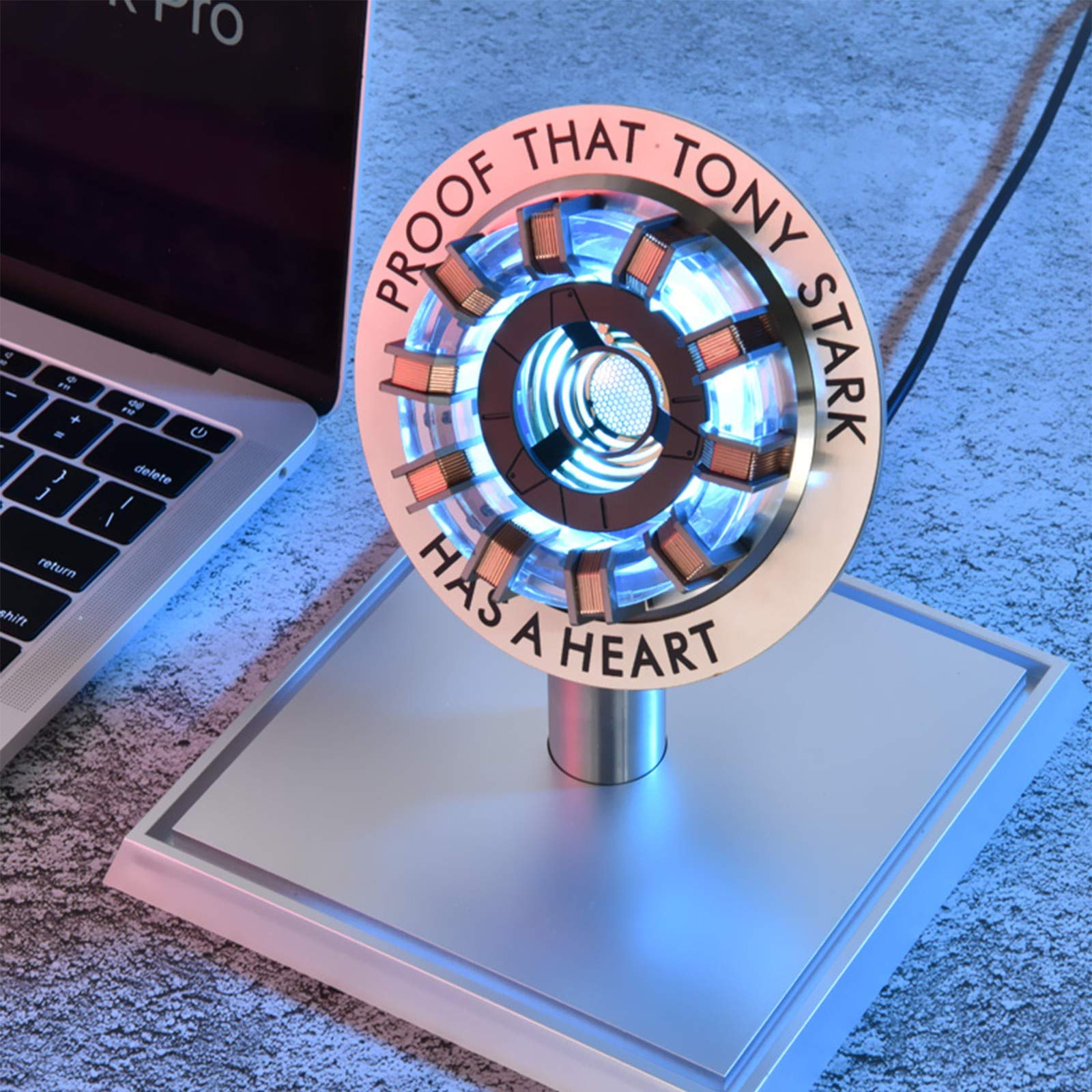 MK2 acrylique Tony ARC réacteur modèle 1: 1 Iron Man Arc Reactor Kit de bricolage USB lampe de poitrine accessoires de film avec lumière LED pour Collection et cadeau MK2