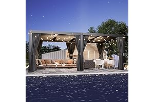 Aoxun 12' x 20' Aluminum Pergola with Adjustable Top