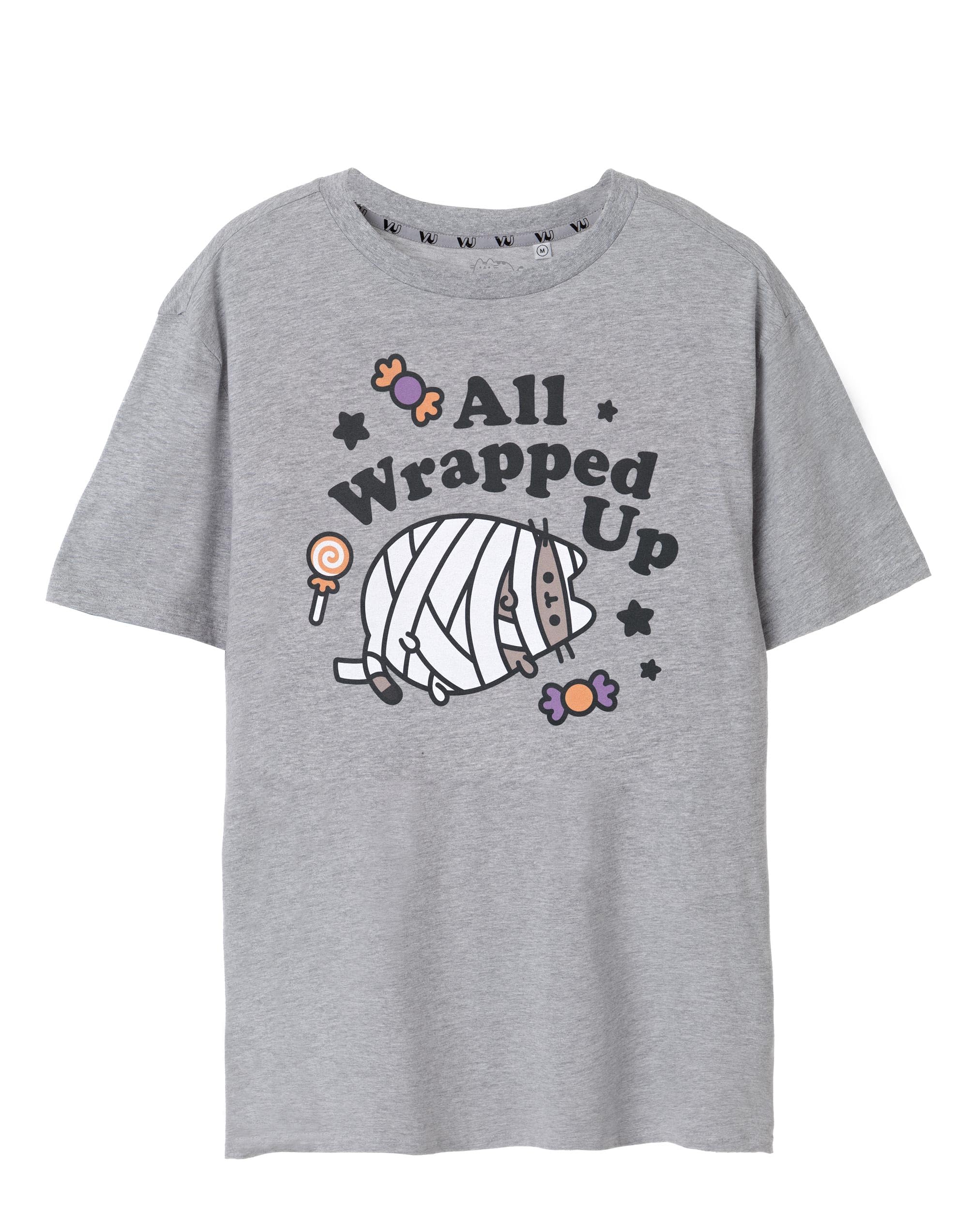 Pusheen Women's Grey Short Sleeve T-Shirt - Mummy Halloween Design - XXL