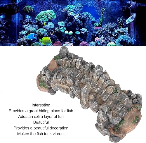 Miniatura 3 de Puente de arco de resina para acuarios hermosa decoración para peceras y seguro para peces