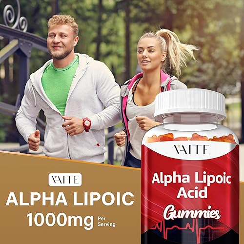 Miniatura 6 de Gomitas de ácido alfa lipoico de 1000 mg, suplemento ALA para apoyo cerebral y nervioso, antioxidante, energía, sin OMG, veganas, sin gluten, 60