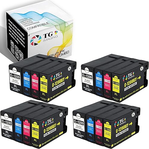 TG Imaging Cartucho de tinta compatible PGI-1200XL de repuesto para impresoras de inyección de tinta Canon PGI1200 PGI 1200 XL PGI-1200 para MAXIFY