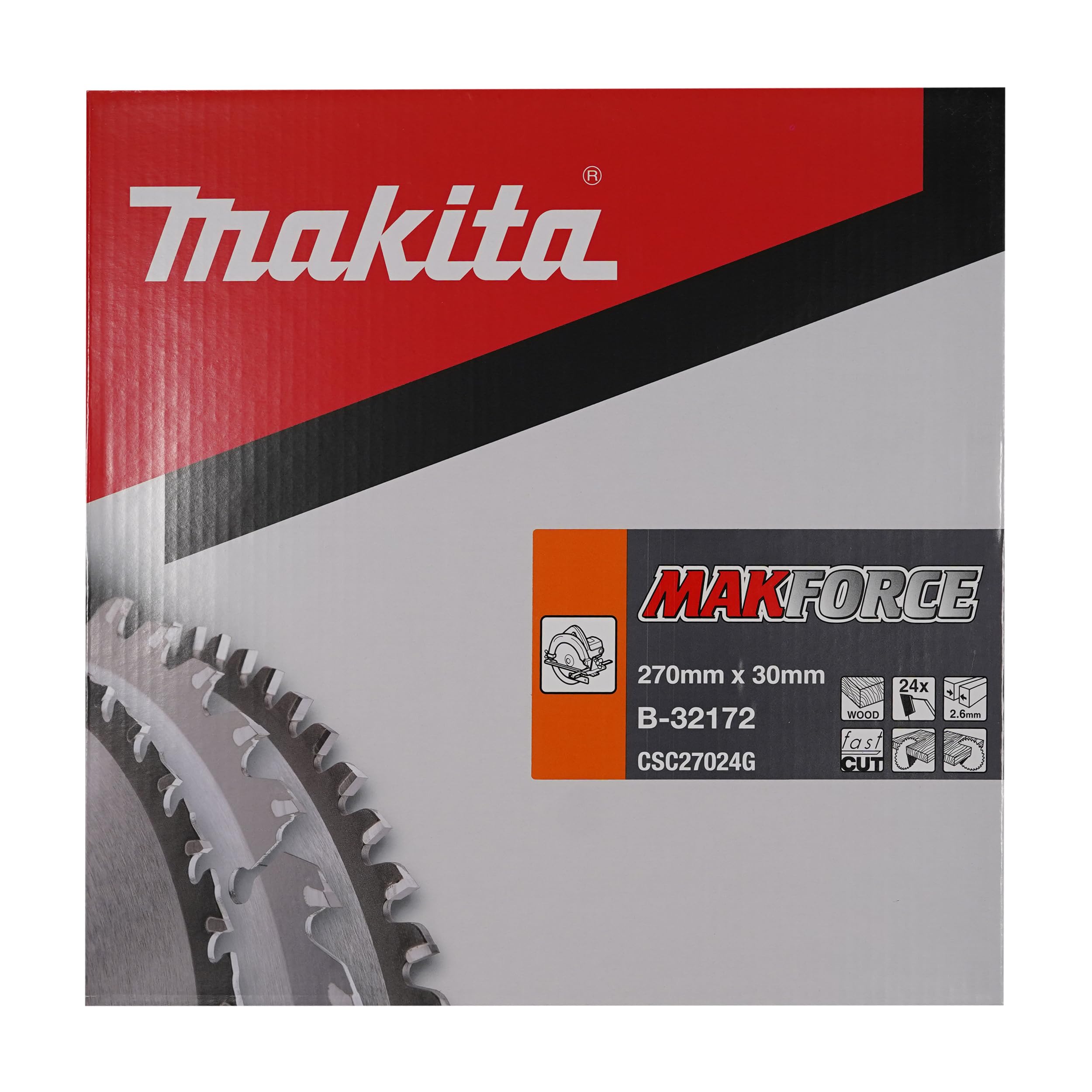 Makita B-32172 Lama Sega Circolare Makforce TCT 270 x 30 mm 24T Legno