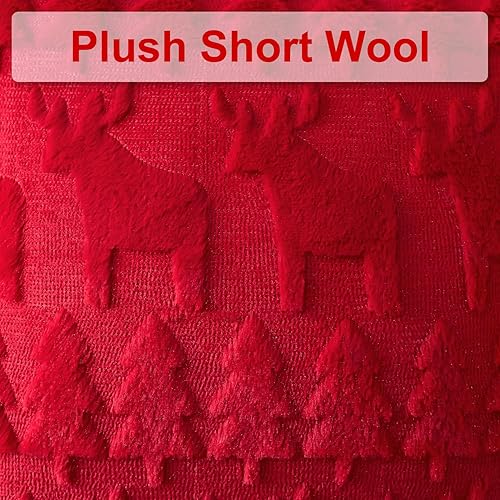 Miniatura 4 de OTOSTAR Juego de 2 fundas de cojín decorativas de terciopelo de lana suave de Navidad suave de terciopelo de lana corta, funda rectangular de lujo