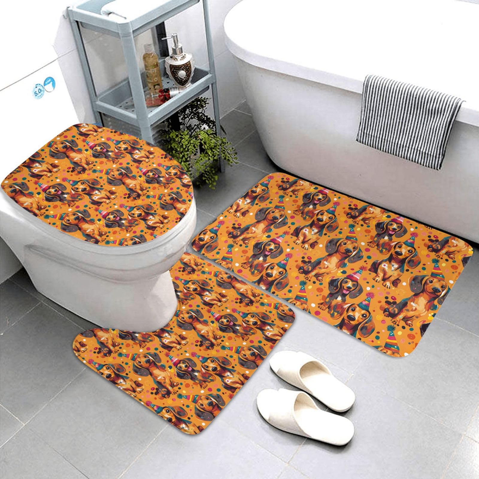 Tapis de contour de toilette en forme de U et bain anti-glisse