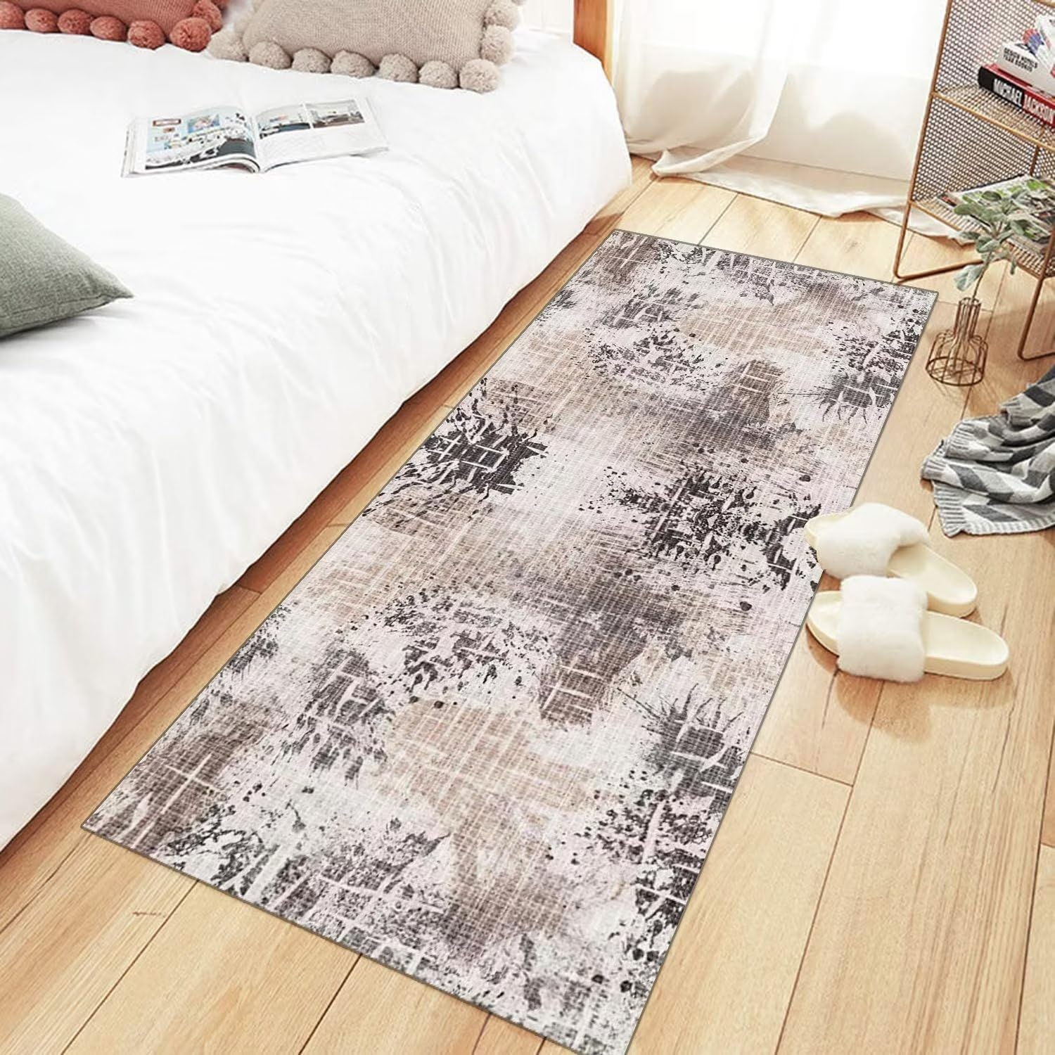 Abstrakcyjny antypoślizgowy bieżnik, 70 x 450 cm, nadaje się do prania, długi dywan do przedpokoju, do kuchni, salonu i pokoju dziecięcego, na metry, 70 x 450 cm