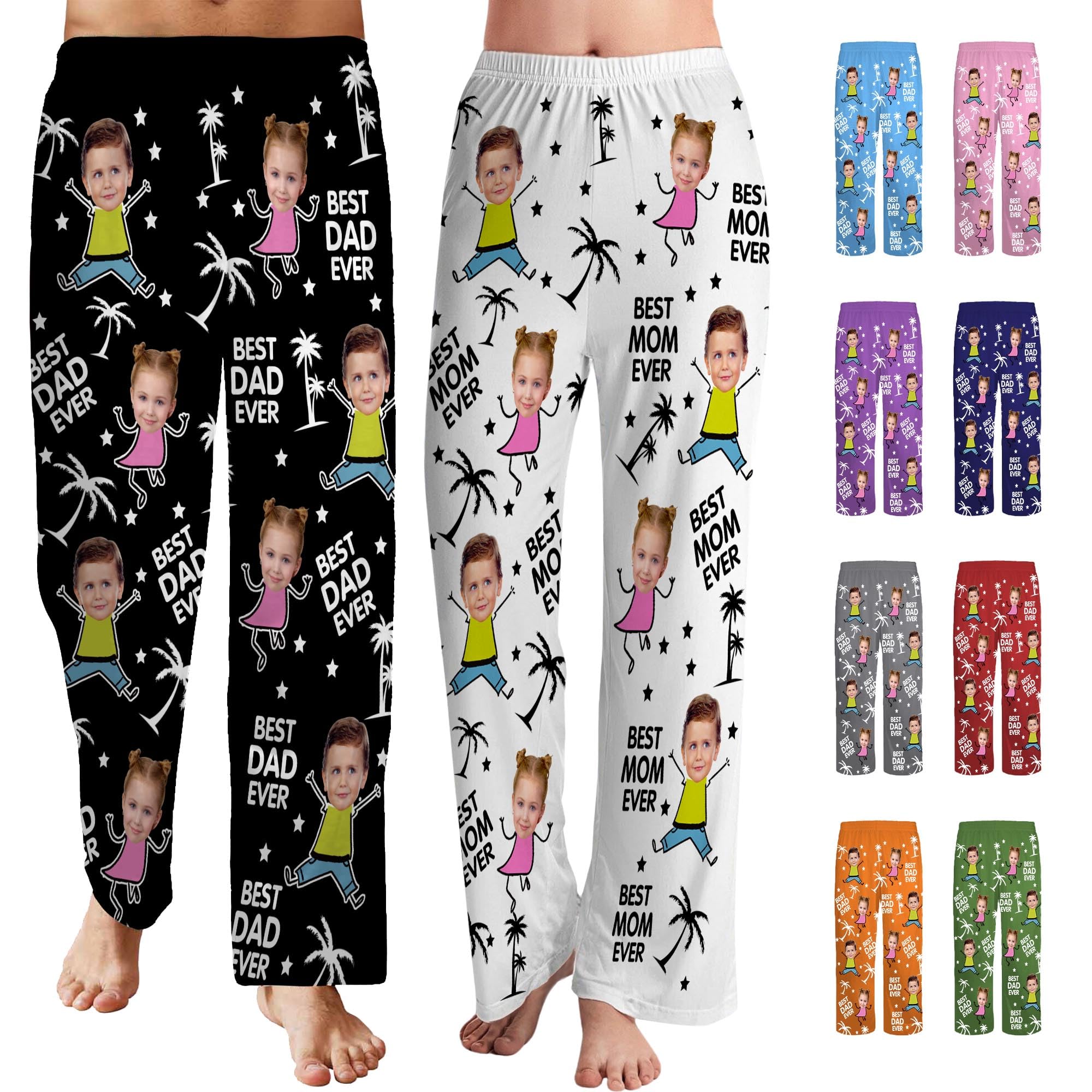 Personalized Face Pajama Pants for Men Women,Custom Photo Printed Pjs Bottoms Trousers Gift for Christmas Birthday