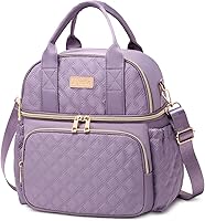 Vista 10 de AIJIEKE Bolsa de almuerzo para hombres y mujeres, lonchera de doble compartimento, bolsas de almuerzo aisladas, bolsa de almuerzo grande