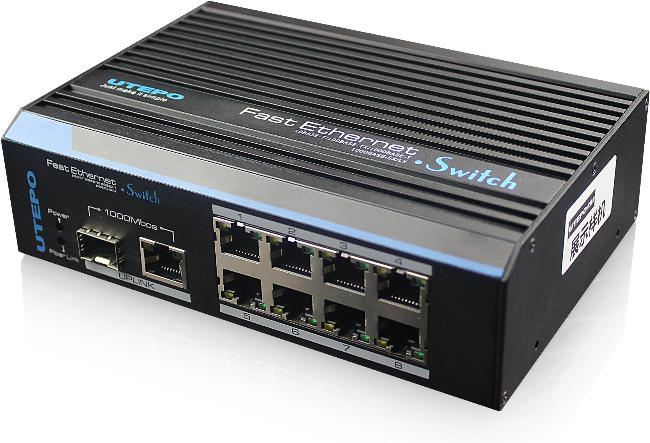 UTEPO UTP7208E 8-Port 10/100Mbps Unmanaged Network (Black)