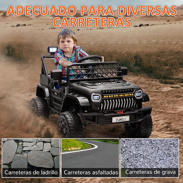 Foto 5 de 8 de AIYAPLAY Coche Eléctrico para Niños +3 Años 12V con Mando Distancia Negro
