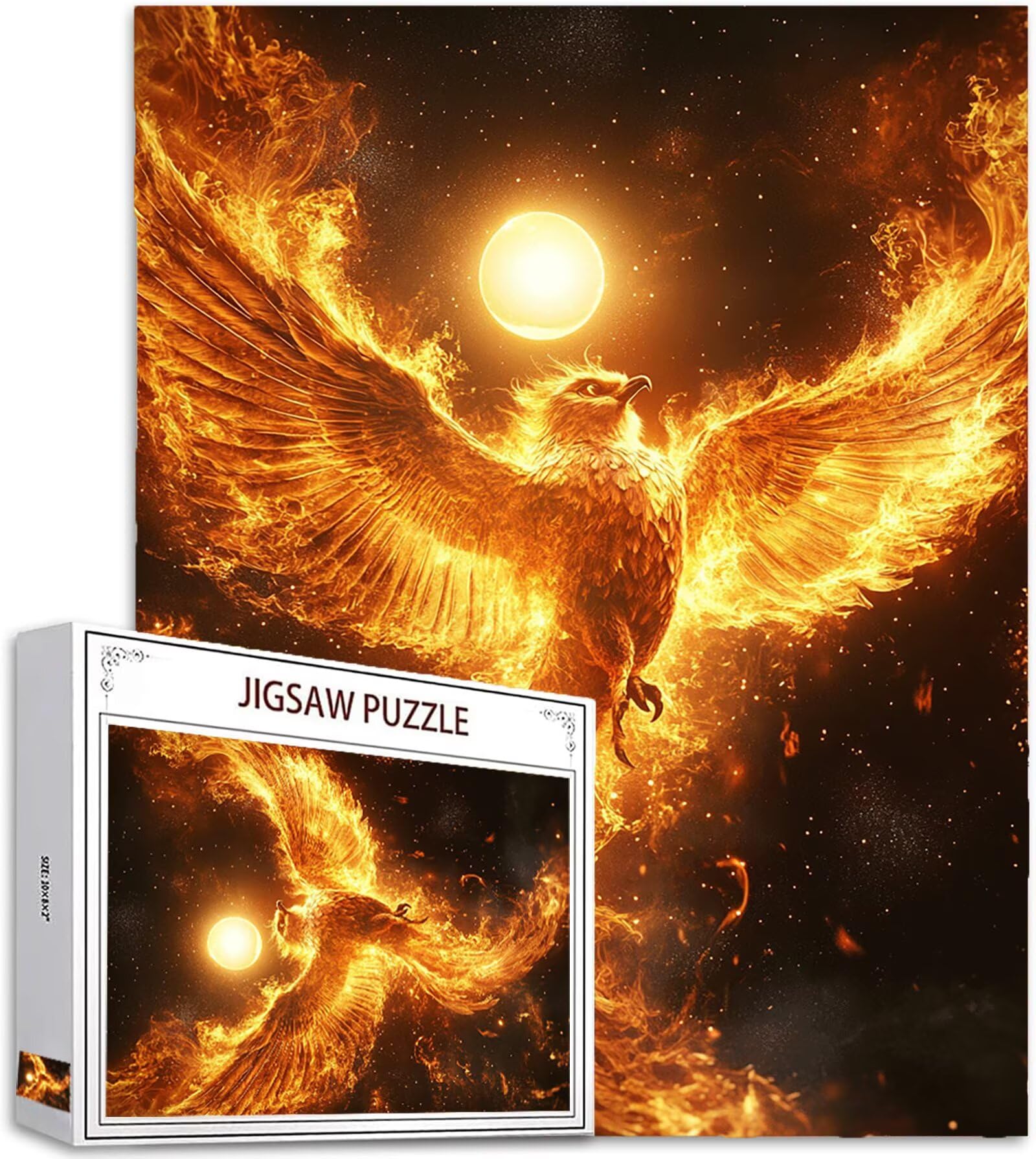 Puzzle ptak 2000 sztuk duży rozmiar dla dorosłych, wzór układanki z Phoenix z kompaktowym pudełkiem i plakatem, w zestawie do dekoracji ścian domowych, prezent dla kobiet mężczyzn, drewno układanki