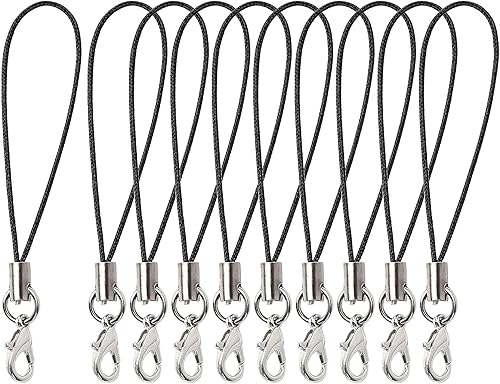 uxcell 15 cordones de cierre de langosta, correa de nailon en espiral para teléfono celular, cuerdas de soporte para llavero para unidad flash USB,