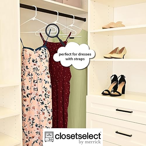 Miniatura 6 de Paquete de 60 perchas de plástico fabricadas en Estados Unidos con ganchos de barra, ligero estándar tubular con muesca menos, organización, paquete