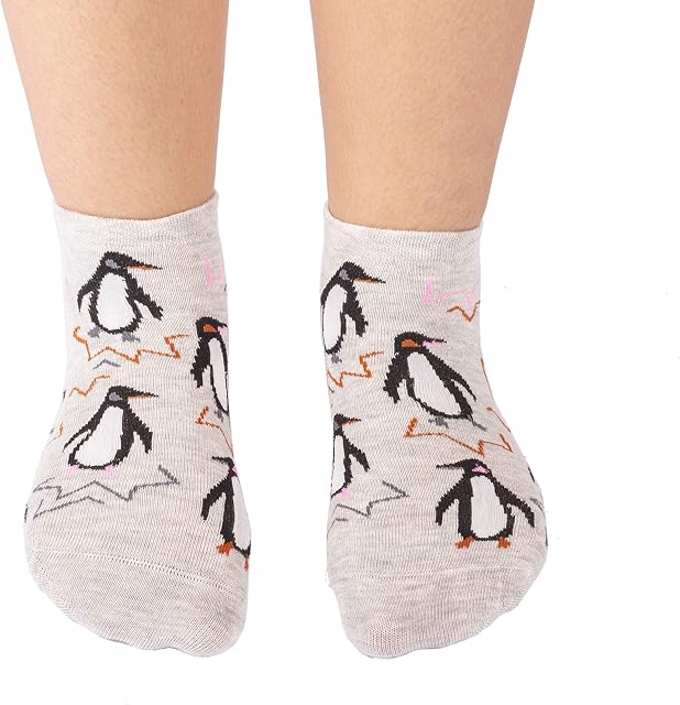 ACOUSMA Women Cotton Ankle Socks Animal Penguin