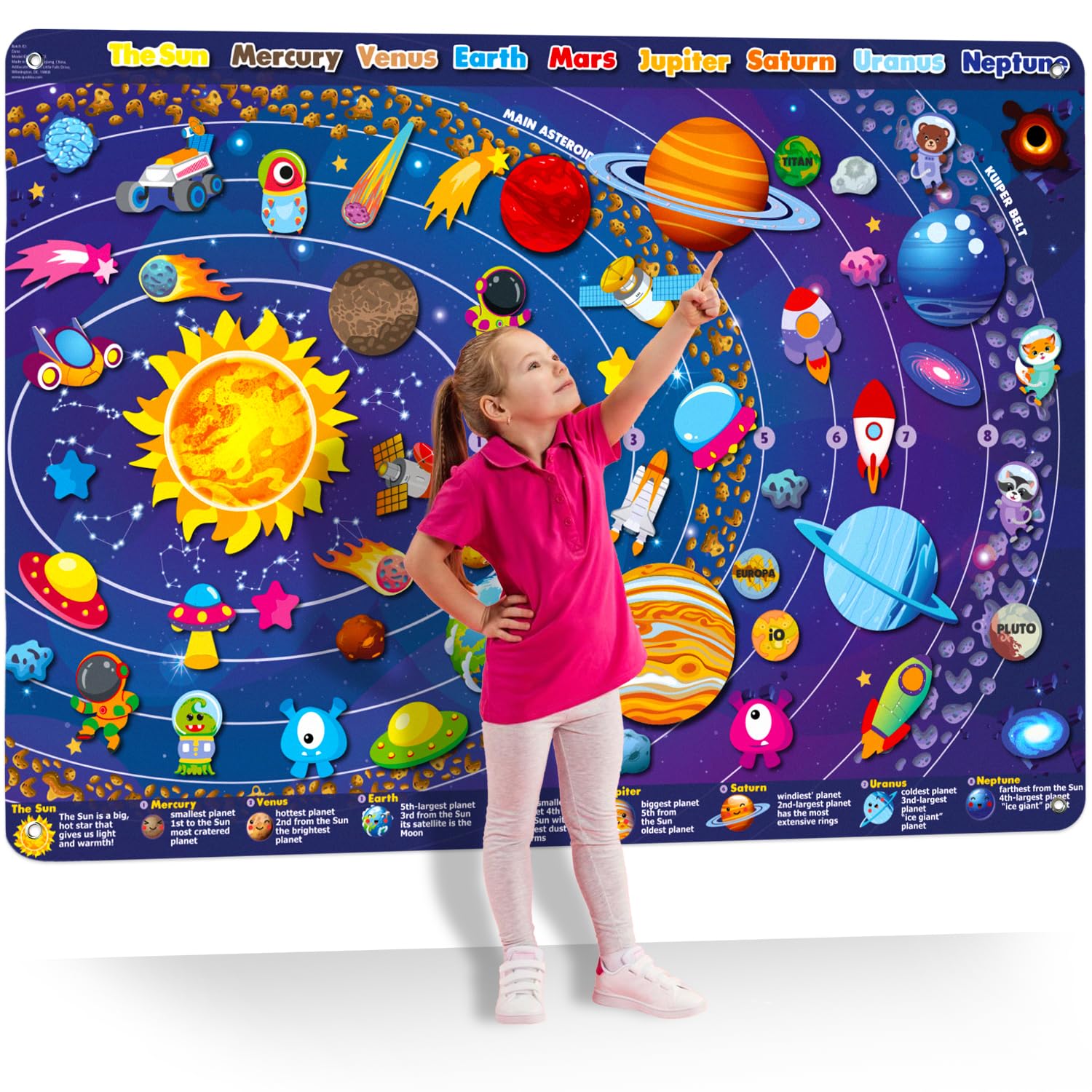 QUOKKA Space Felt Board for Kids 3-5 Years Old - Social Emotional Preschool Learning Activities for Ages 2-4