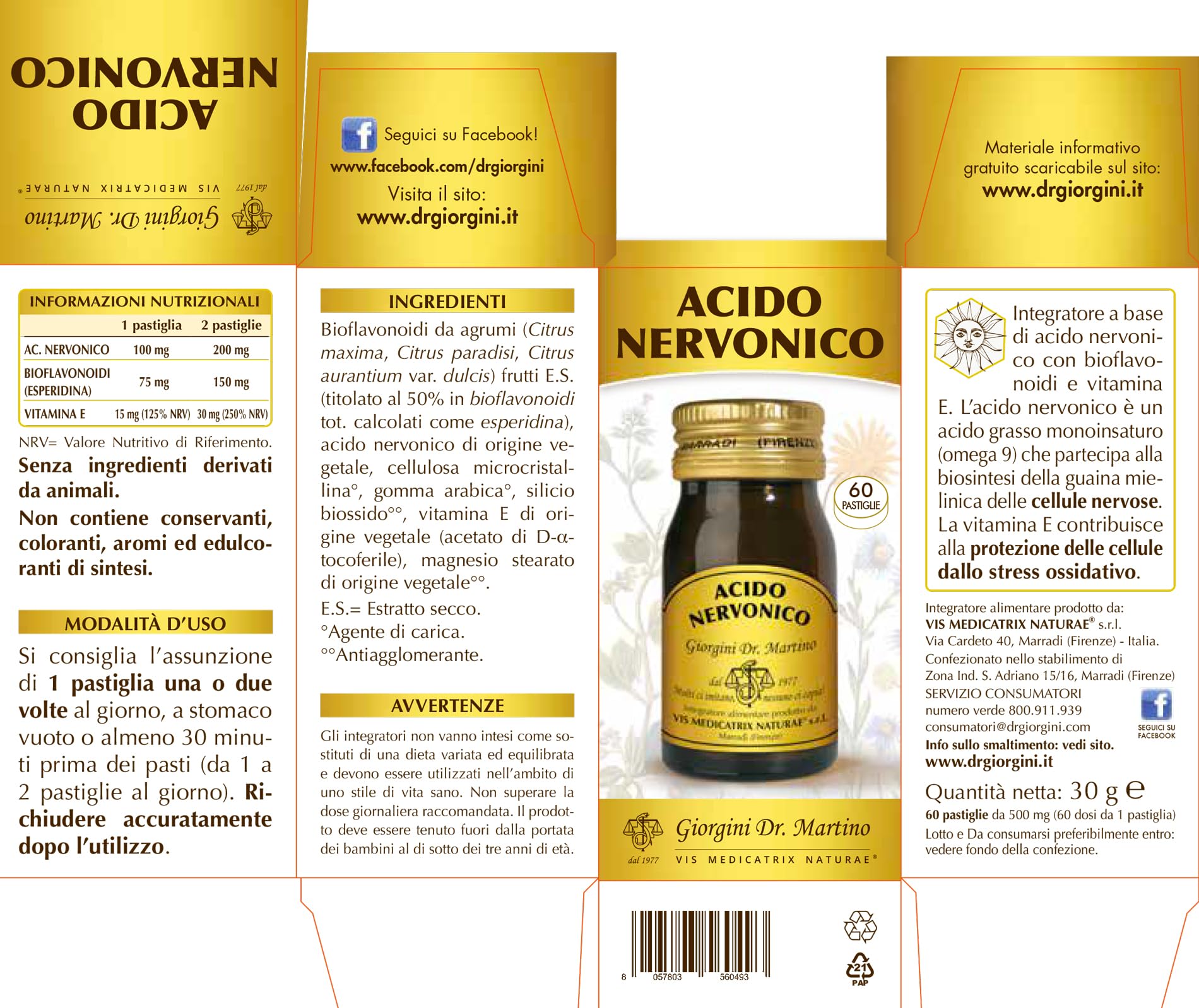 ACIDO NERVONICO Pastiglie - 30 g