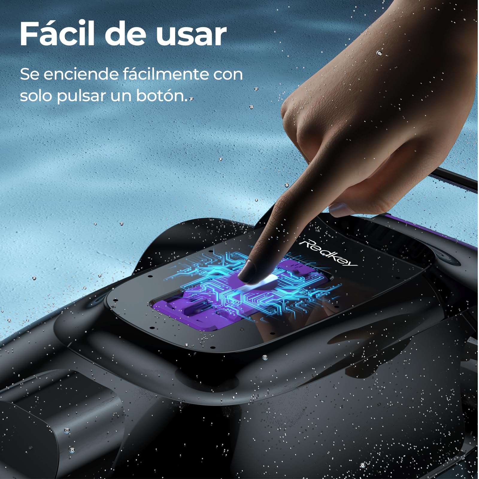 S2 Robot Limpiafondos Piscina, Batería de Doble Motor, 130Min de Autonomía para Piscinas Elevadas de hasta 100m², Sube Pendientes de 18°, Estacionamiento Auto, Doble Filtración