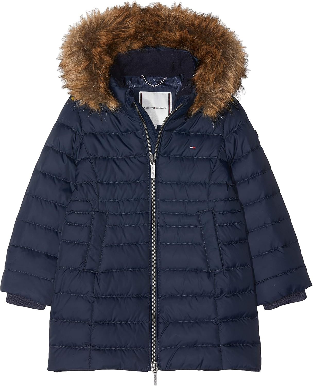 Tommy Hilfiger Girl's Essential Basic Down Coat Jacket, Blue (Black Iris 002), 140 (Size: 10 