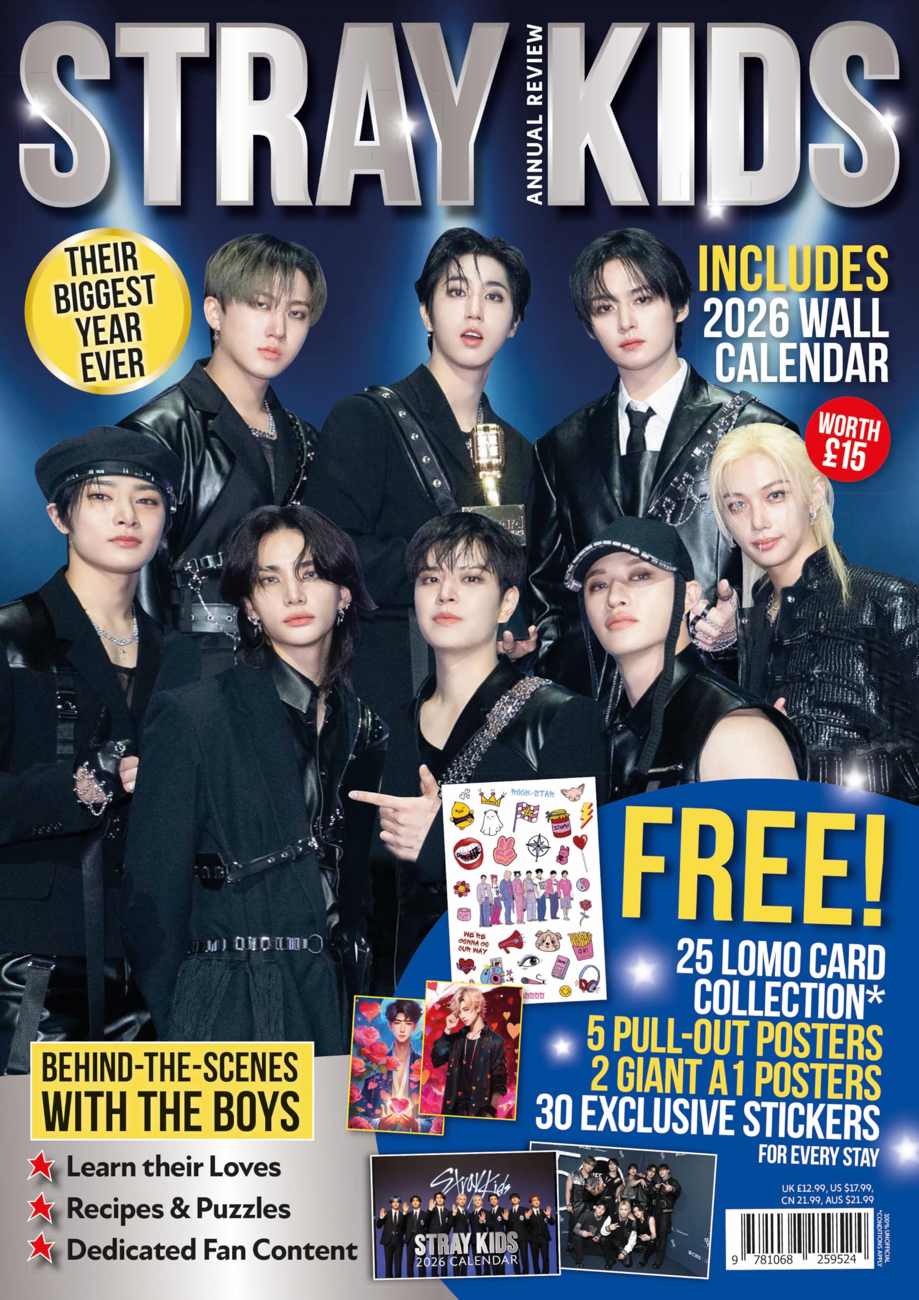 Stray Kids 2026 Annual Review Magazine + sealed 2026 wall calendar