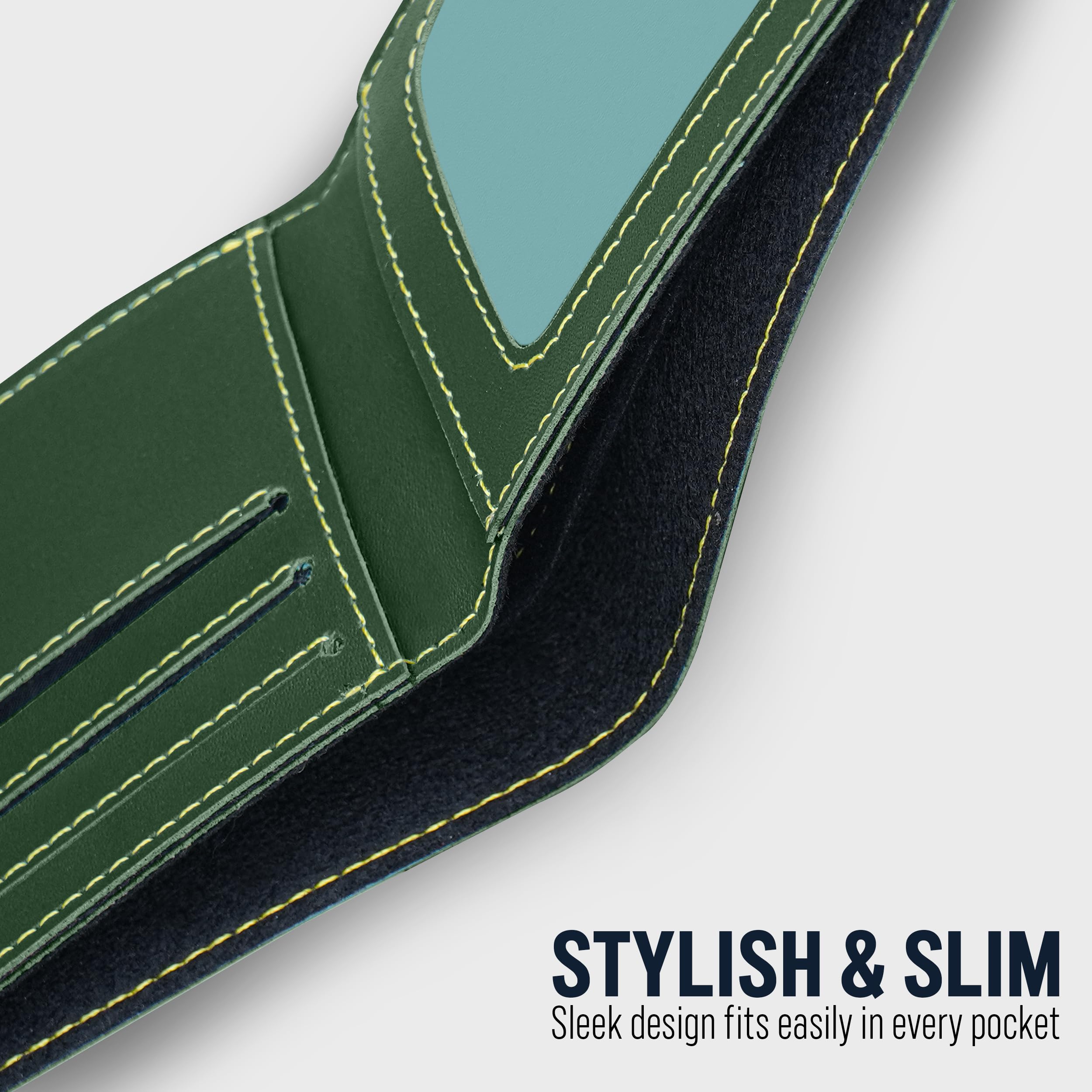 The Wallet Store Vegan Leather Wallet For Men - Green