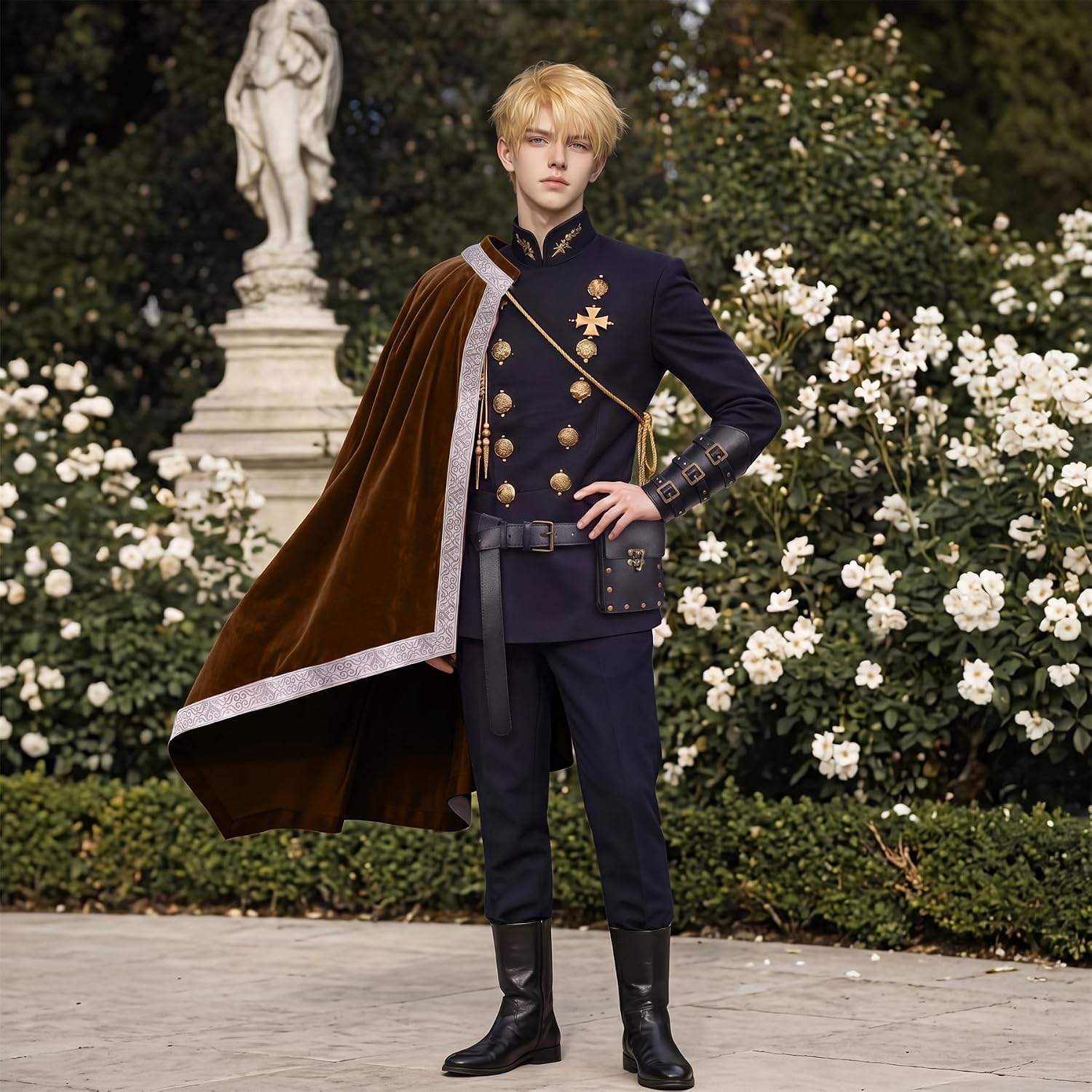 Unisex Half Shoulder Cape - Premium Soft Medieval Renaissance Costume Cape for Ren Faire Cosplay Theme Parties