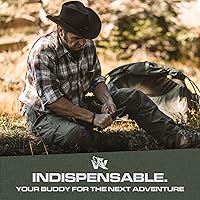 Vista 7 de ODENWOLF WOLF-I Full Tang Survival Knife with Sheath - Stylish Tactical Fixed Blade - Made of D2 Steel - Bushcraft and Camping Knife Survival