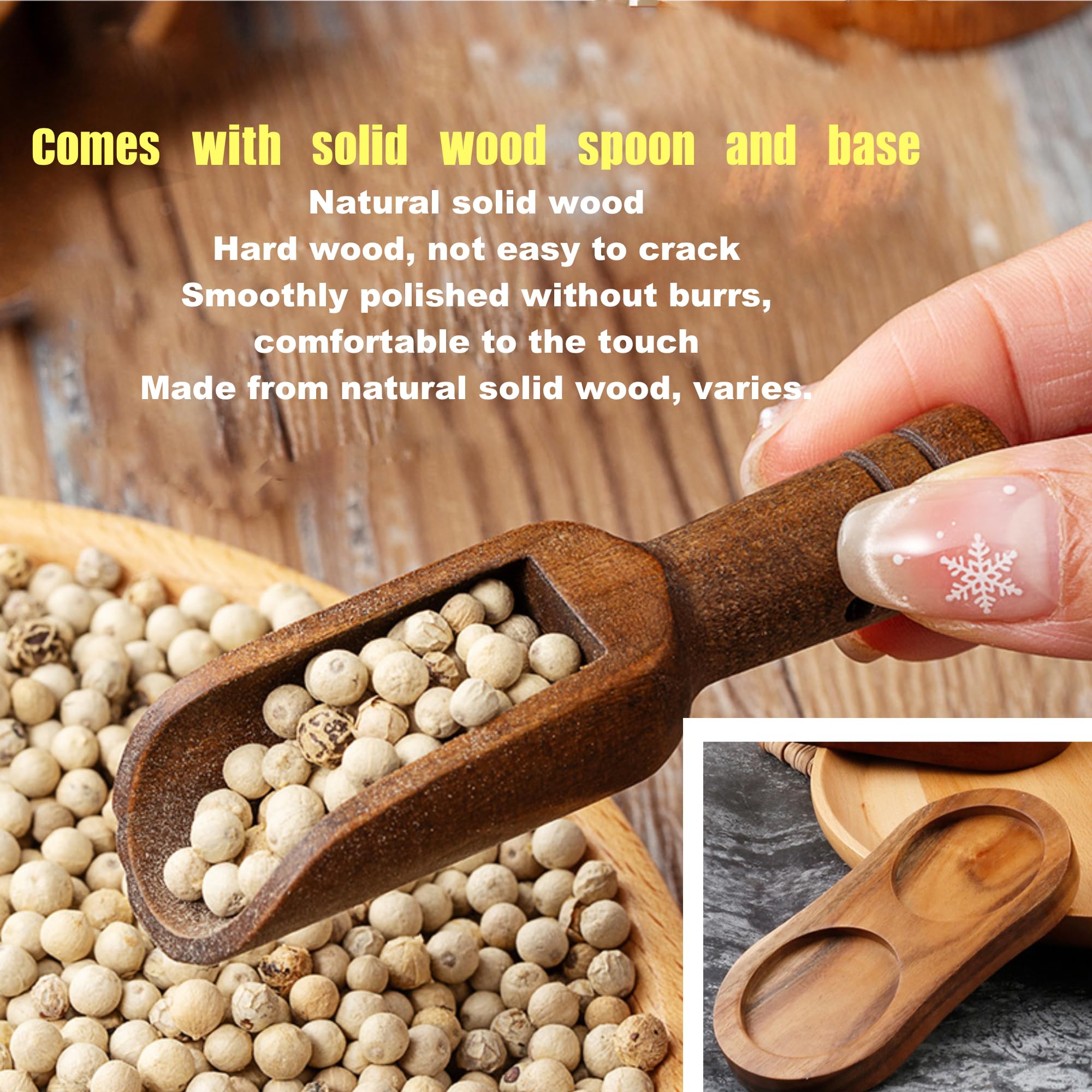 GCFTIFF Salt and Pepper Grinder Set Wooden - Image 3