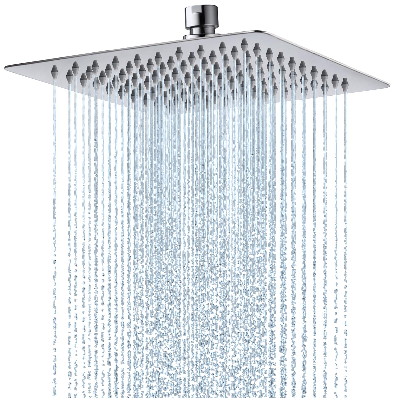 HardiValue Duschkopf Regendusche, Edelstahl Regendusche Duschkopf, Anti-Kalk-Düsen (Chrom, 20 x 20 cm)
