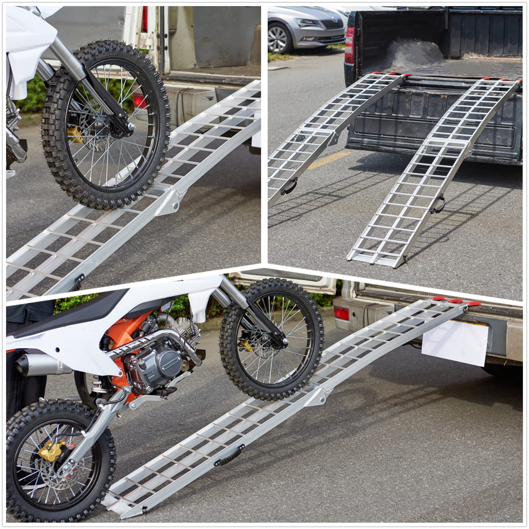 Motorcycle Work Ramp Steel Motorcycle Ramp 80-Inch Steel Loading Ramp For Motorcycles & ATVs ...