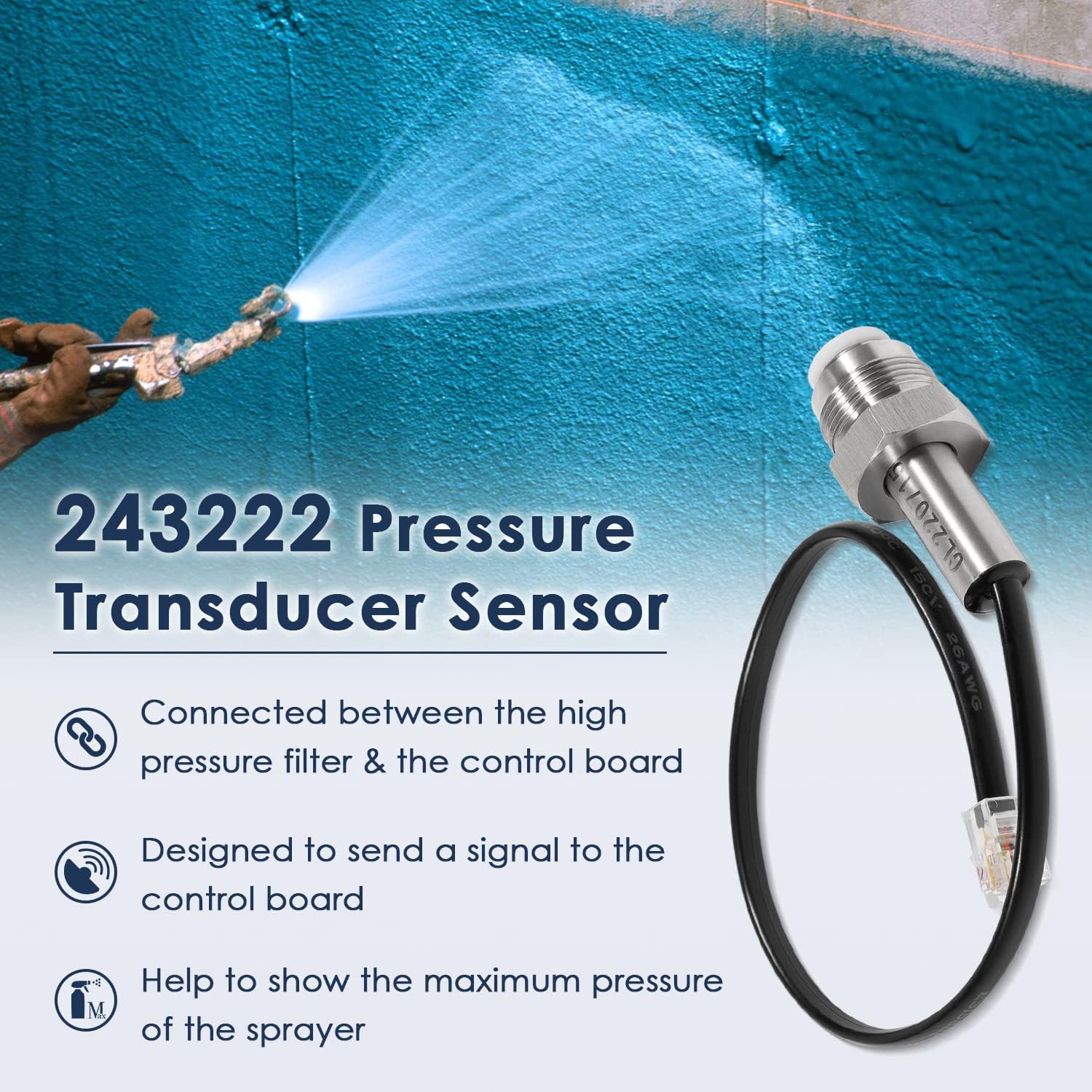 Diagram illustrating the function of the 243222 Pressure Transducer Sensor