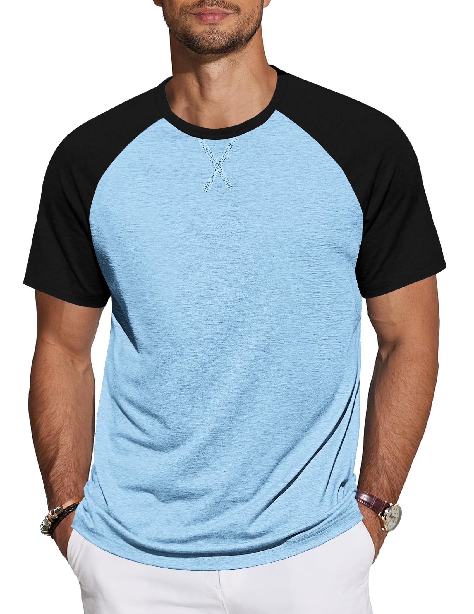 TARAINYA T-Shirt Herren Baumwolle Kurzarm Rundhals Einfarbig Shirts Männer Sommer M-4XL