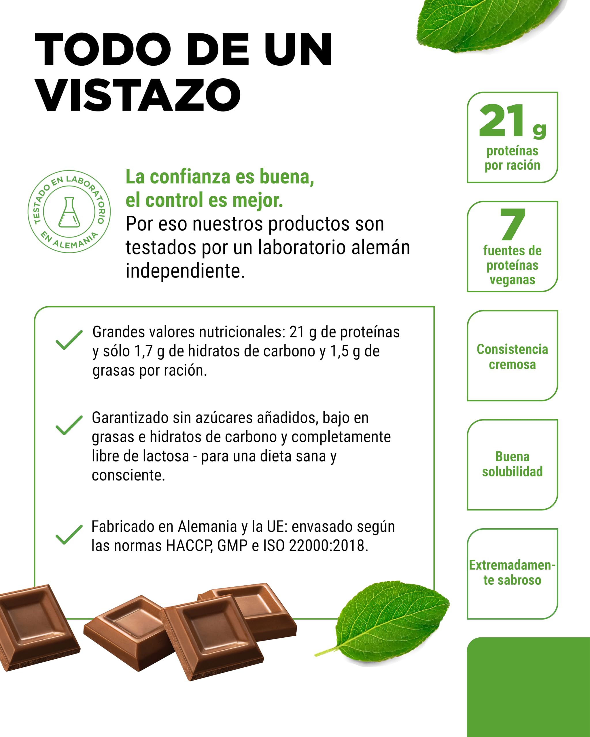 Vegan 7K Protein 1kg Doble Chocolate Proteína vegetal pura en polvo