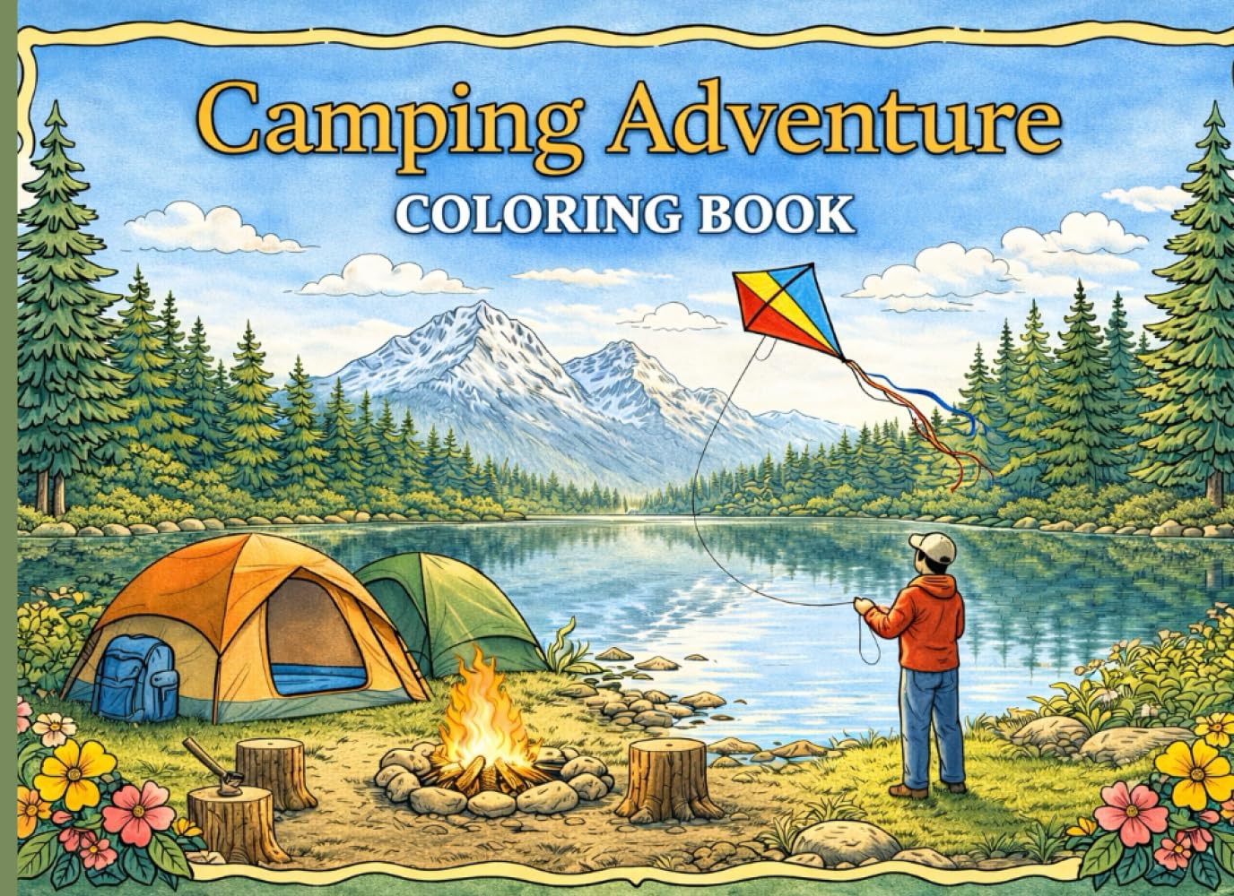 Camping Adventure Coloring Book: A Fun Camping Coloring Book for Kids and Families