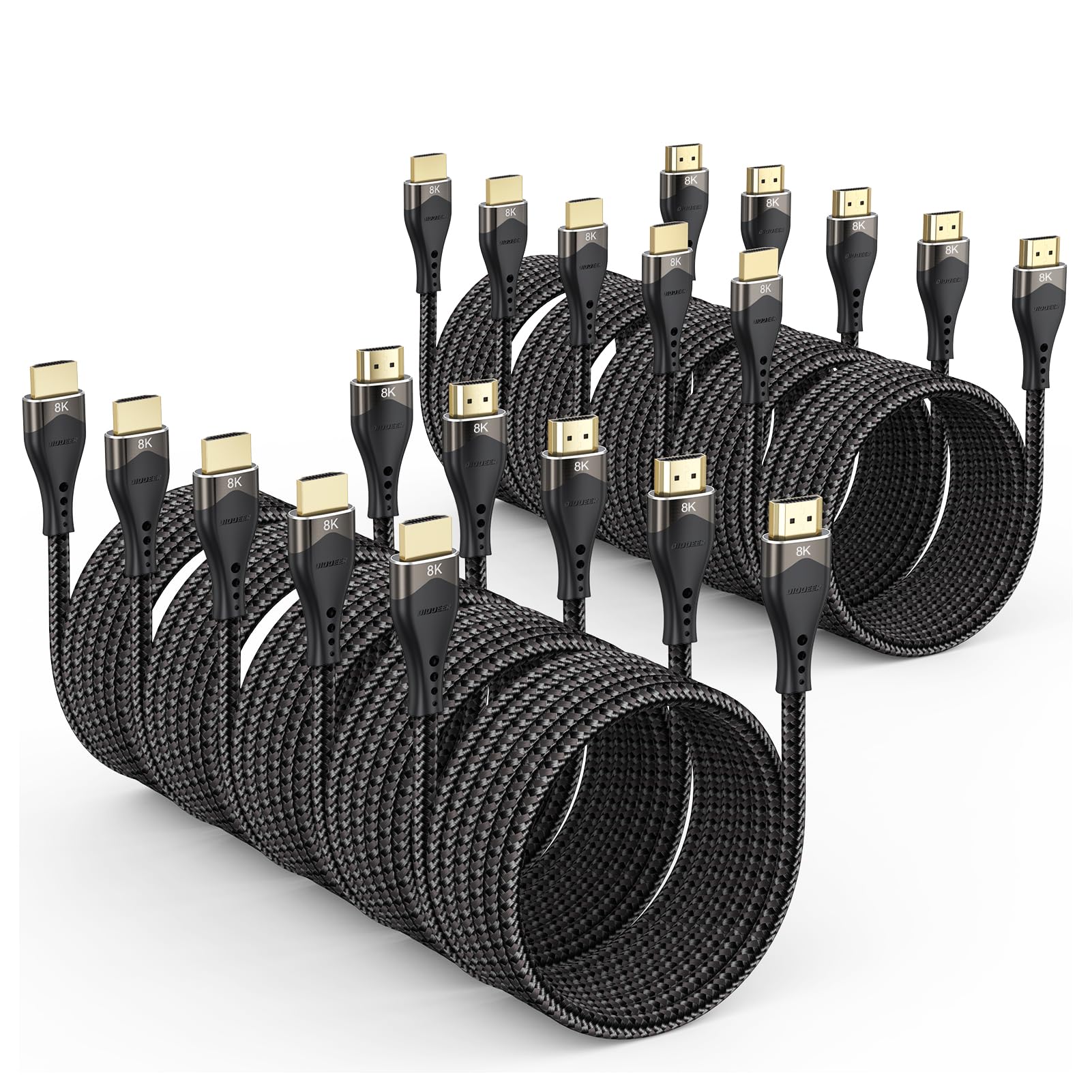 10K 8K HDMI 2.1 Cable 10FT 10-Pack, HDMI Cord 10 Foot Ultra High Speed HDMI Cable (48Gbps, 8K@60Hz, 4K@120Hz) HDCP 2.2&2.3, DTS:X, 3D, eARC, HDR10 for