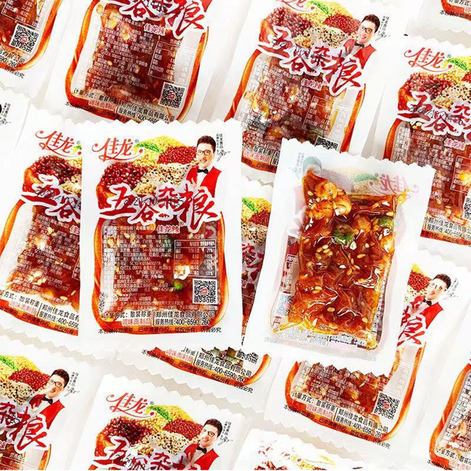 BaiLiSnacky Latiao， snack in stile cinese, a base di grano/peperoncino/spezie, a basso contenuto di zuccheri e calorie, ideali per vegetariani (16 g/confezione) (20 confezioni)