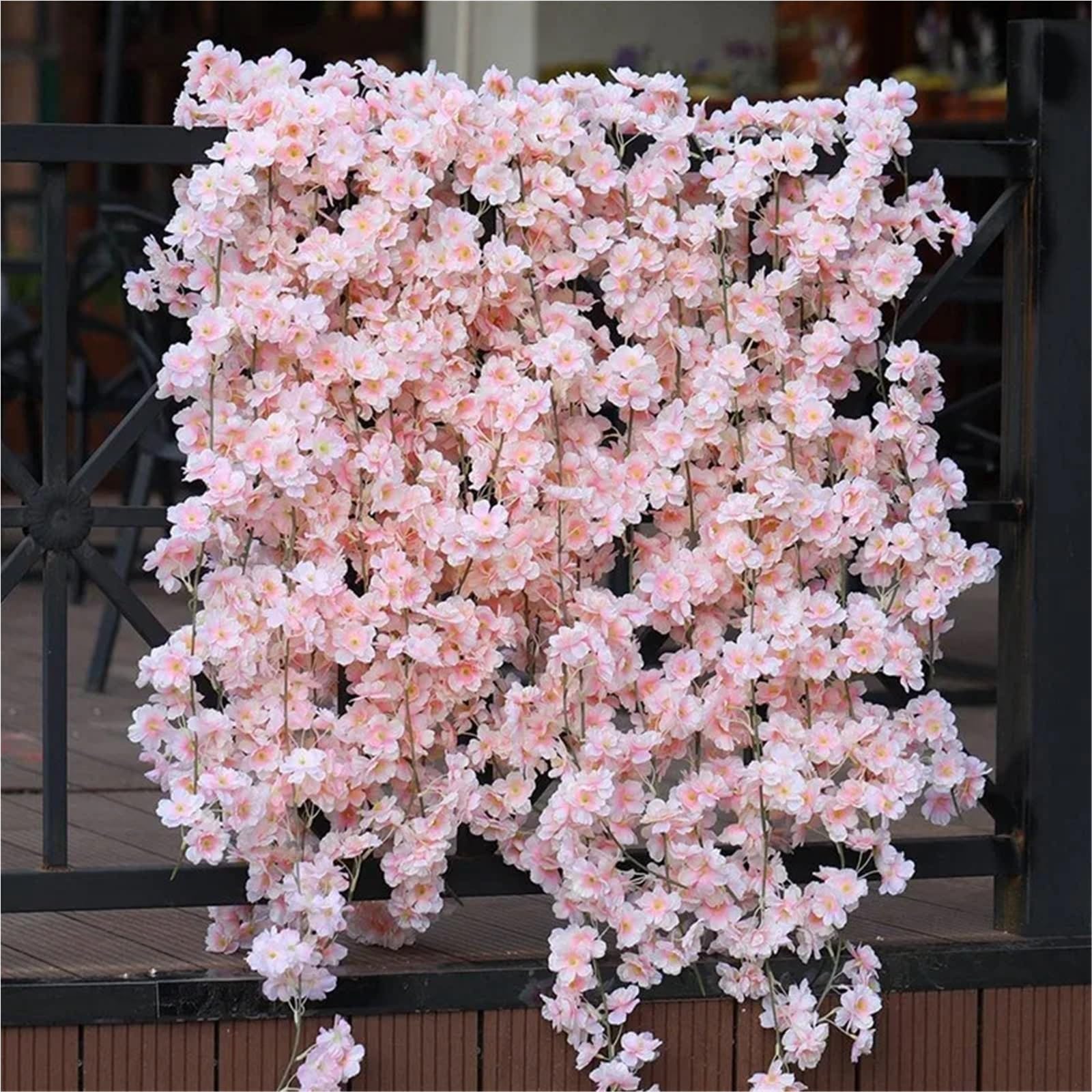 Künstliche Greenery Girlande künstliche Blumen, 1,8 m Künstliche Blume Seide Girlande Reben Home Party Garten Bogen Hochzeit for Dekoration(White,6pcs)
