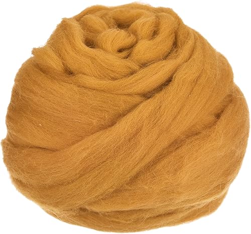 uxcell Lana de fieltro con aguja, hilo de lana de fibra natural de 3.5 onzas para fieltro húmedo, manualidades, materiales de bricolaje (marrón