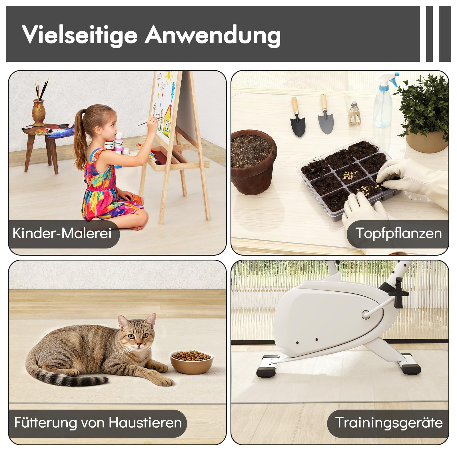 COSTWAY 160 x 180 cm Bodenschutzmatte Bürostuhl, Schreibtischstuhl Unterlage transparent, Schutzmatte Stärke 1,5mm, Bodenschutz Kratzfest & rutschfest, Stuhlunterlage für Laminat, Parkett, Hartböden
